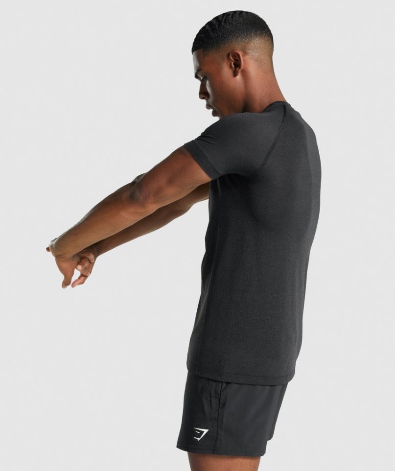 Men's Gymshark Vital Light Seamless T-Shirts Black | NZ 4ZXMOS